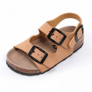 New Arrival Best Selling Good Quality Buckle Strap Leather insole Children Kids Boys Sandals