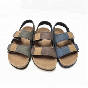 Boys sandals with comfortable design children cork sole sandals