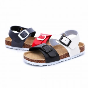 Hotsale Nice Kids Summer Toddler Boys Bio Cork Sole Sandals with Soft Cow Leather Foot-bed Birken Style