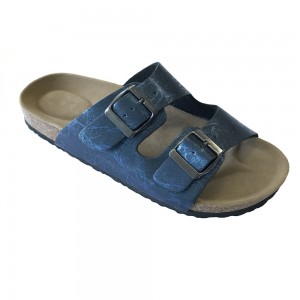 Wholesale Fashionable PU Upper Footbed Cork Sole Flat Sandals Women Comfortable