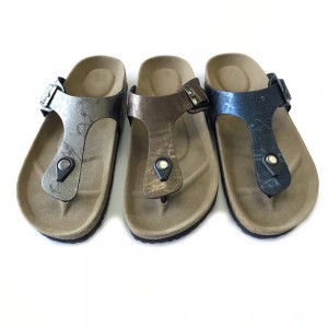 Classic casual comfort thong sandal with cork footbed for lady