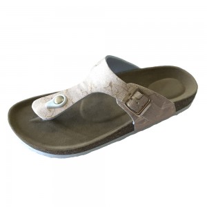 Classic casual comfort thong sandal with cork footbed for lady