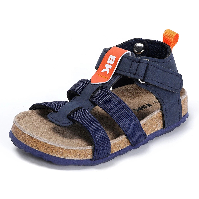 New Arrival Fashion Design High-class Nylon Straps Kids Toddler Boys Summer Cork Footbed Sandals Featured Image