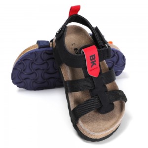 New Arrival Fashion Design High-class Nylon Straps Kids Toddler Boys Summer Cork Footbed Sandals