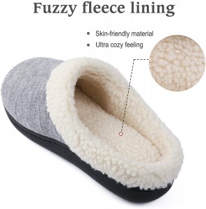 Good Memory Foam Indoor Outdoor Slippers for Women with Coral Fleece Lining, Non-Slip Home Shoes