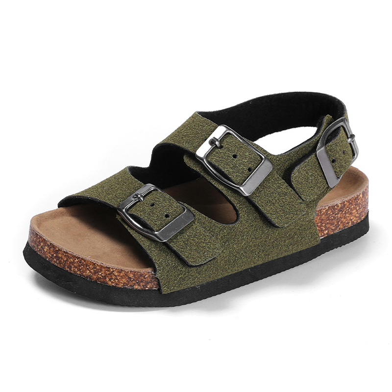 Byring Shoes Wholesale High Quality Kids Boys Buckle Straps Cork Foot-Bed Summer Sandals Featured Image