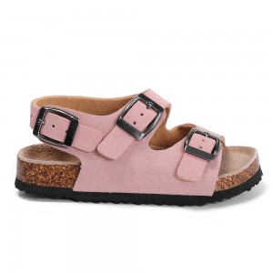 Byring Shoes Wholesale High Quality Kids Boys Buckle Straps Cork Foot-Bed Summer Sandals