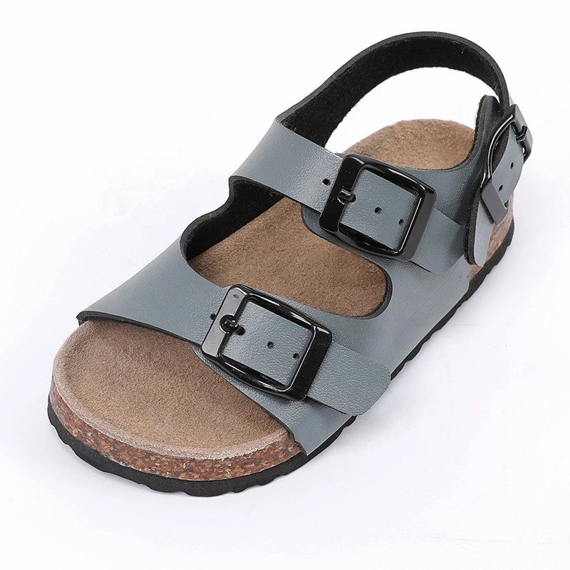 New Arrival Best Selling Good Quality Buckle Strap Leather insole Children Kids Boys Sandals Featured Image