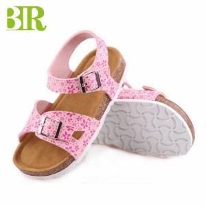 Hot Sale Summer Open Toe buckle sandals cork sole kids sandals