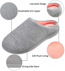 Memory Foam Indoor Outdoor Slippers for Women Men with Coral Fleece Lining, Slip on Clog House Slippers Non-Slip Home Shoes