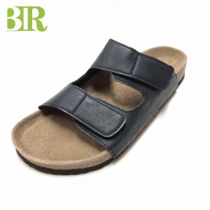 New Design Two Straps Cork Sole Footbed Mens Comfort Sandals Slippers