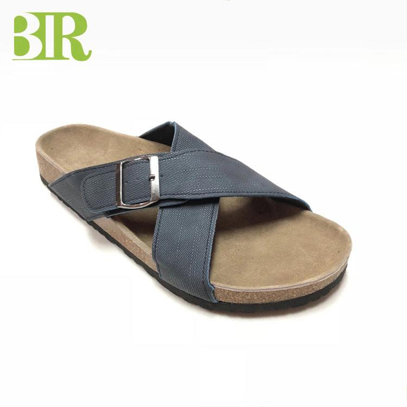 New High Quality Cross Straps Cork Sole Men Comfort Sandals Featured Image