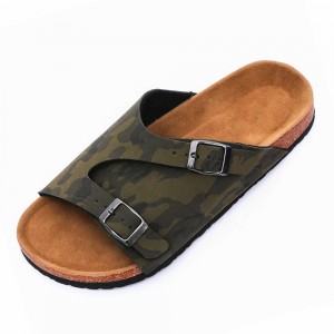 New Style Men Summer Cork Sole Flat Sandals With Comfortable Foot-bed