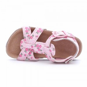 Prime Quality Toddler Girls cork footbed Sandals with Flower Print
