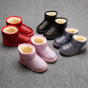 Sequins girls boots kids winter snow boots bling paillette children shiny ankle boots