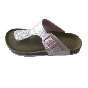 New Design Summer Open Toe  Buckle Sandals Cork Sole Girls Thong Sandals