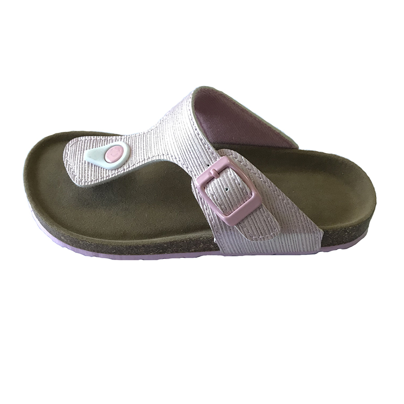 New Design Summer Open Toe  Buckle Sandals Cork Sole Girls Thong Sandals Featured Image