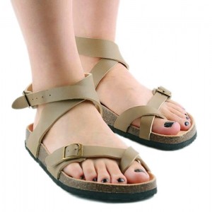 New design Fashion Women ladies girls Summer Ankle Strap Bio Sandals with Cork Arch Support Insole