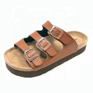 Wholesale China Women Ladies Fashion straps style cork sole Platform EVA Height Sandals with soft padded insole