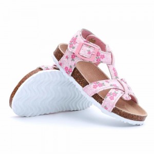 Prime Quality Toddler Girls cork footbed Sandals with Flower Print