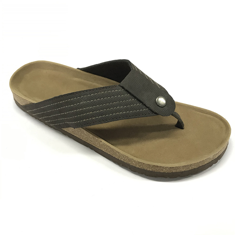Byring Shoes Men’s  Flip Flops Cork Sole Thong Sandals with Comfortable Foot-Bed Insole Featured Image