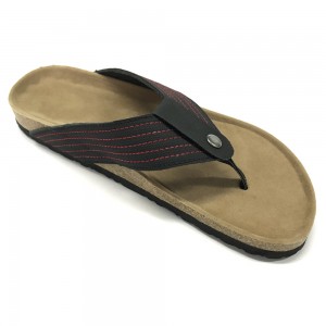 Byring Shoes Men’s  Flip Flops Cork Sole Thong Sandals with Comfortable Foot-Bed Insole