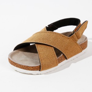 Factory Wholesale High Quality Suede Cross Straps Summer Kids Boys Sandals