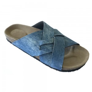 2020 New Design Men Summer Birk Foot-Bed Sole Slide Sandals with 2 Wide Bands