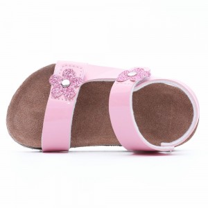Beautiful flower Girls Cork footbed comfort Sandals