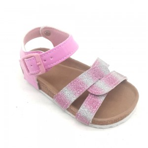 New Arrival Good Design Fashion Birkie Style Bio Cork Sole Beautiful Sandals for Kids Children Little Girls