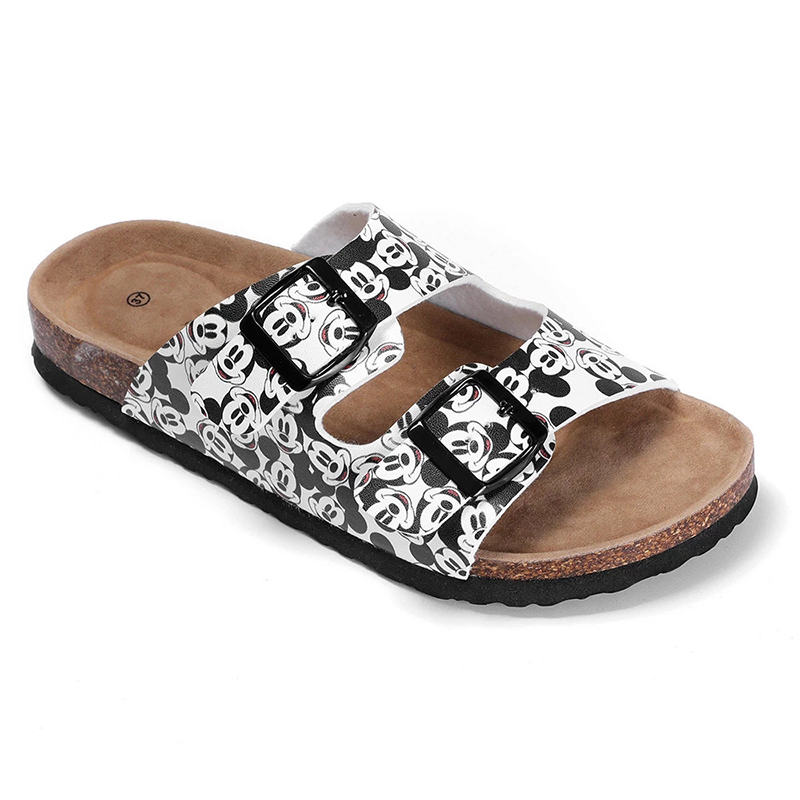 Lovely Women’s Buckle Straps Sandals with Cork Foot-bed and New Cartoon Printing Featured Image