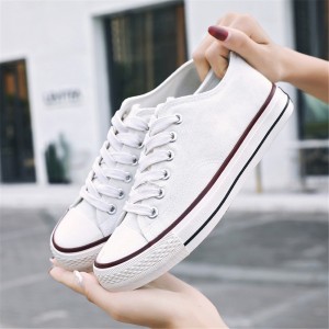 Good Price 2-time Vulcanized Men and Women Unisex Low Top Lace-up Canvas Shoes Sneakers