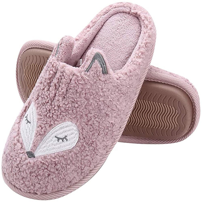 Winter Warm Soft Plush Fleece Memory Foam Cotton Home Cute Animal Women Slippers For Slip on House Slippers Featured Image