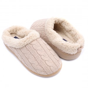 The Classic Knitting Wool Clog Winter Slipper For Lady