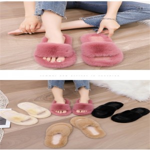 Prime Quality Fluffy Faux Fur Slide Sandals Fashion Outdoor Casual Slippers with Comfy Footbed