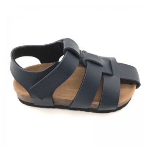 Byring Shoes Wholesale High Quality Kids Boys Velcro Straps Cork Foot-Bed Summer Sandals