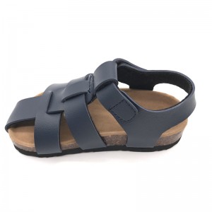 Byring Shoes Wholesale High Quality Kids Boys Velcro Straps Cork Foot-Bed Summer Sandals