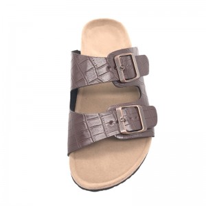 2021 Womens Flat Slide Sandals with Arch Support 2 Strap Adjustable Buckle Slip on Slides Comfort Sandals