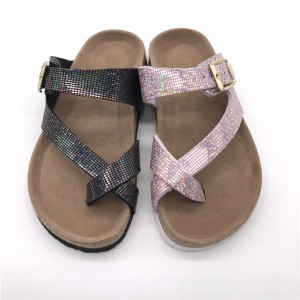 2021 New Style Fashionable Design with Comfortable Micro Fibre Insole and Cork Sole Foot-bed Toddler Kids Girls Summer Sandals