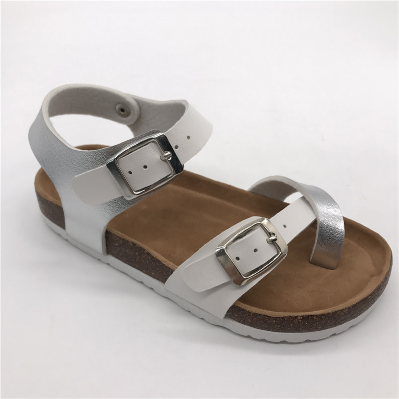 New Style Classical Design with Comfortable Micro Fibre Insole and Cork Sole Foot-bed Toddler Kids Girls Sandals Featured Image