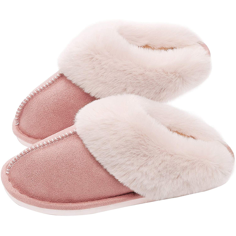 Amazon Hot House Indoor Outdoor Winter Memory Foam Plush Fur Lining Women’s Slippers With Rubber Sole Featured Image