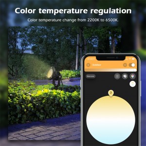 Outdoor Smart RGBCCT dārza smailes gaismas krāsu pagarinājuma komplekts Viedā RGBCCT spikes gaisma ar 16 miljoniem krāsu izmantošanai ārpus telpām