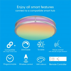 RGBCCT /CCT Smart led flush mount ceiling light  With 16million Colors & tunable white/only tunable white CCB
