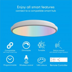 RGBCCT /CCT Smart led flush mount ceiling light  With 16million Colors & tunable white/only tunable white CCD