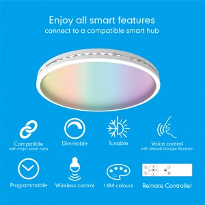 RGBCCT /CCT Smart led flush mount ceiling light  With 16million Colors & tunable white/only tunable white CCF