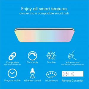 RGBCCT /CCT Smart led flush mount ceiling light  With 16million Colors & tunable white/only tunable white CCG