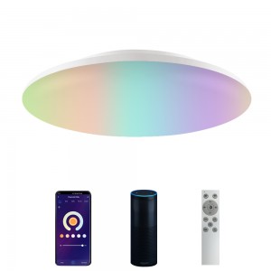 RGBCCT/CCT स्मार्ट एलईडी फ्लश माउंट सीलिंग लाइट 16 दशलक्ष रंगांसह आणि ट्यून करण्यायोग्य पांढरा/फक्त ट्युनेबल व्हाइट CCC