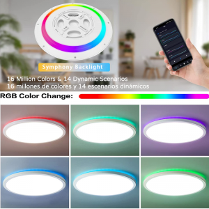 RGBCCT /CCT Интелигентна светодиодна таванна лампа за вграден монтаж с 16 милиона цвята и регулируемо бяло/само регулируемо бяло