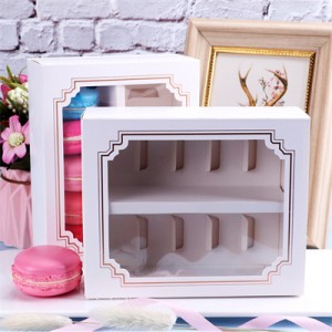 Lag luam wholesale Macaron Gift Box Dawb Custom High Quality |Hnub ci