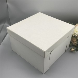10X10X10 Kutija za tortu od običnog bijelog papira Bluk Customization |sunce